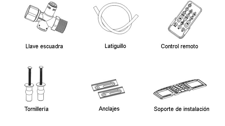 Cubierta inodoro W403 Accesorios de instalación
