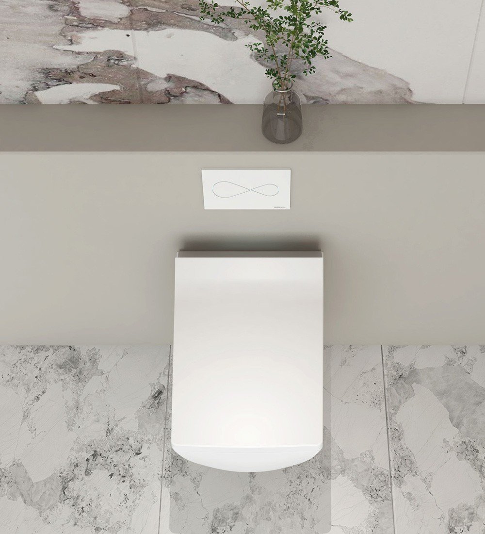 W250 Inodoro suspendido rectangular blanco
