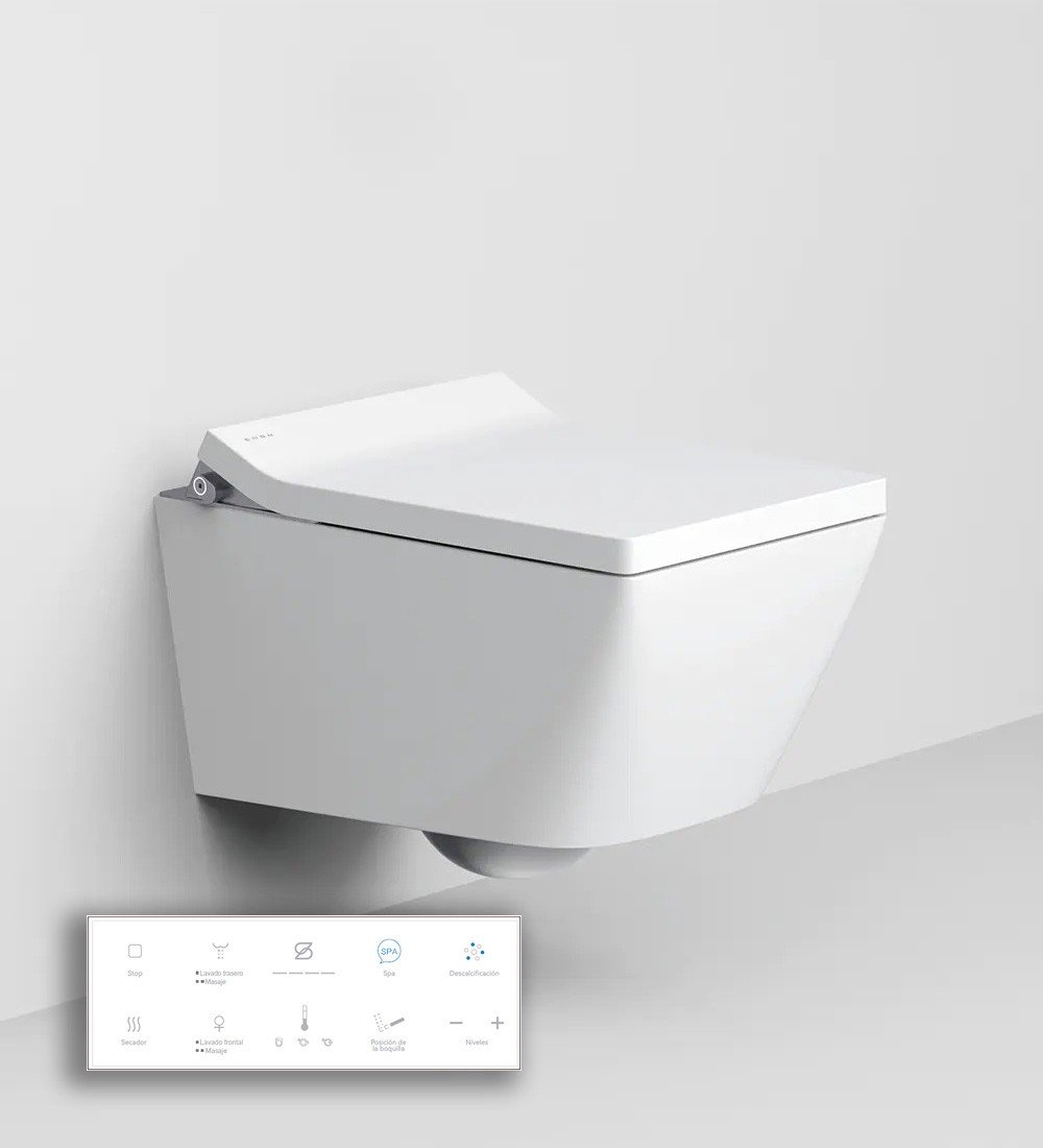W250 Inodoro suspendido rectangular blanco