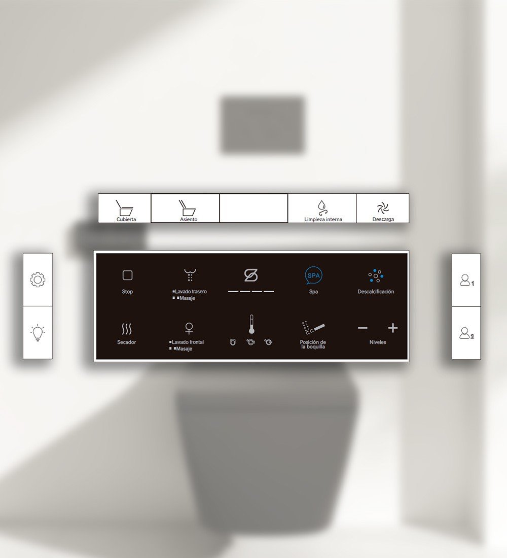Control remoto W260 Inodoro suspendido rectangular negro de estilo japonés